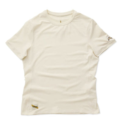 Tracksmith Women's Session Tee Women's Tops - BlackToe Running#colour_ivory