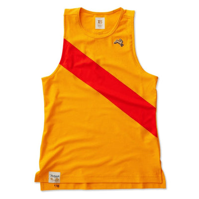 Tracksmith Women's Van Cortlandt Singlet Women's Tops - BlackToe Running#colour_marigold-flame