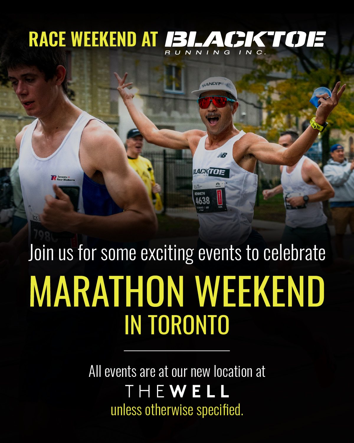 Race weekend at BlackToe: join us for events celebrating marathon weekend in Toronto