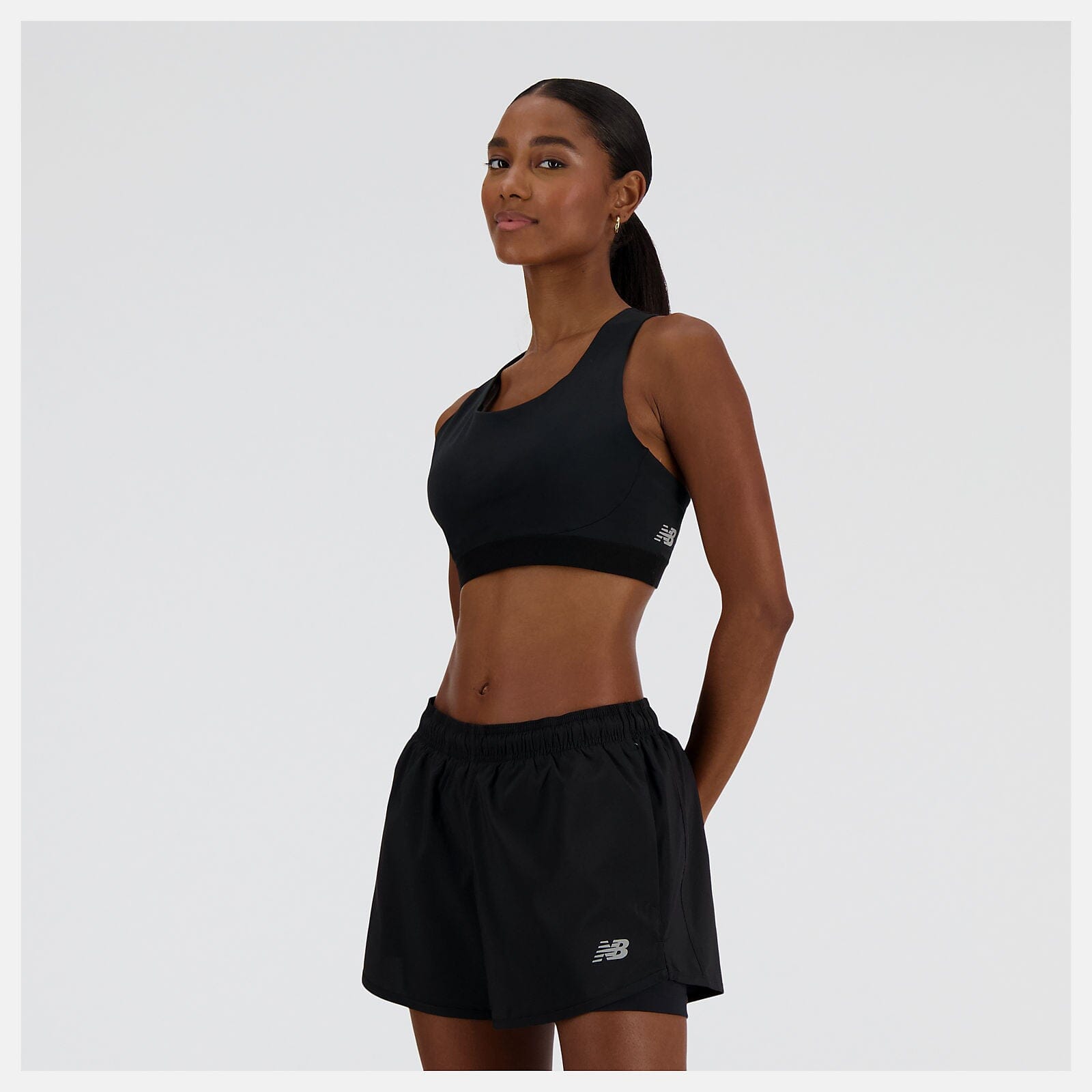 BlackToe Women's NB Sleek Pocket Medium Support Bra - BlackToe running#colour_black