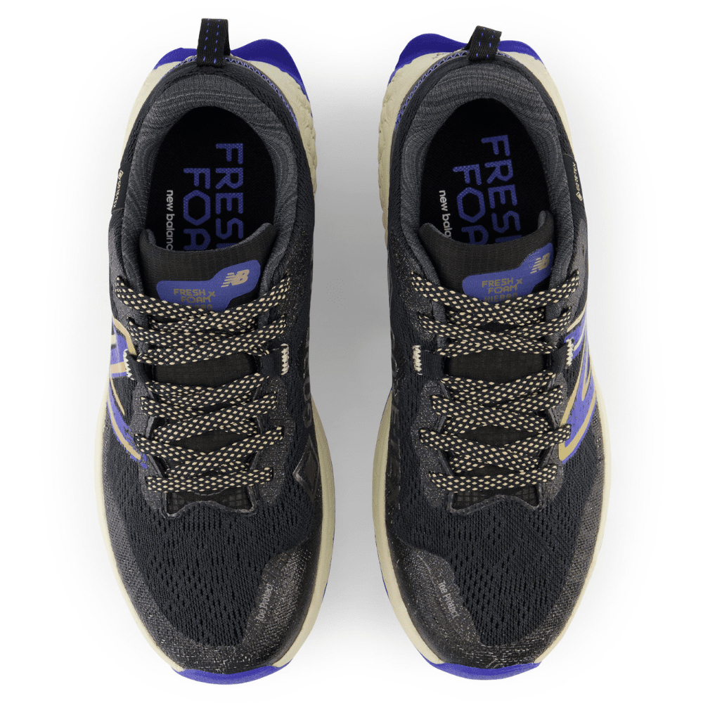 New Balance Women's Fresh Foam X Hierro Trail V7 GTX Women's Shoes - BlackToe Running#colour_black-marine-blue