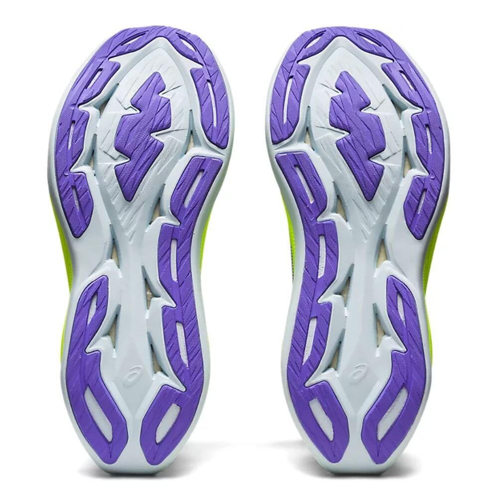 Asics Superblast Shoes - BlackToe Running#colour_hazard-green-amethyst