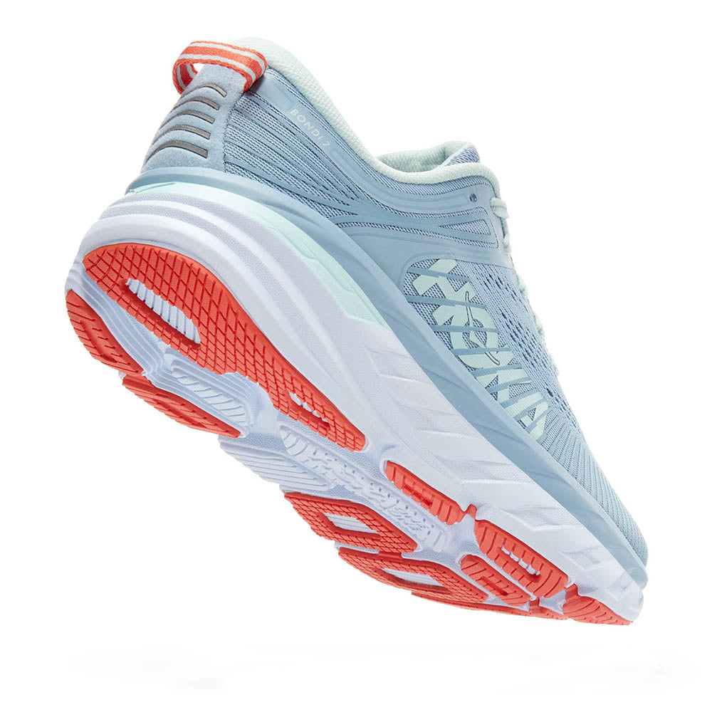 Hoka One One Women's Bondi 7 - WIDE Women's Shoes - BlackToe Running#colour_blue-fog-blue-glass