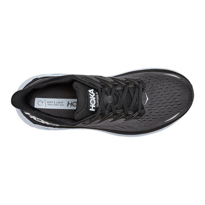 Hoka One One Men's Clifton 8 Men's Shoes - BlackToe Running#colour_black-white