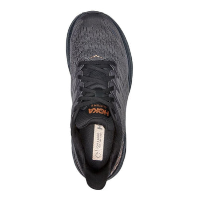 Hoka Women's Clifton 8 Women's Shoes - BlackToe Running#colour_anthracite-copper