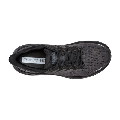 Hoka One One Women's Clifton 8 Women's Shoes - BlackToe Running#colour_black-black