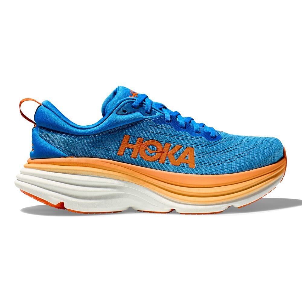 Hoka One One Men's Bondi 8 - BlackToe Running#colour_coastal-sky-vibrant-orange