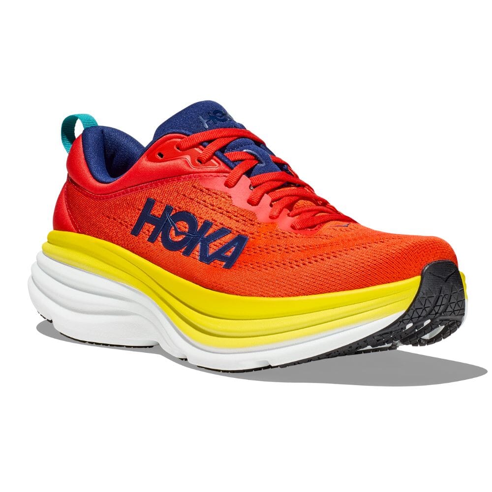 Hoka One One Men's Bondi 8 - BlackToe Running#colour_red-alert-flame