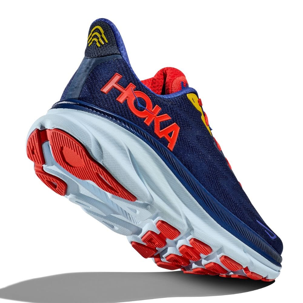 Hoka Men's Clifton 9 Men's Shoes - BlackToe Running#colour_bellwether-blue-dazzling-blue
