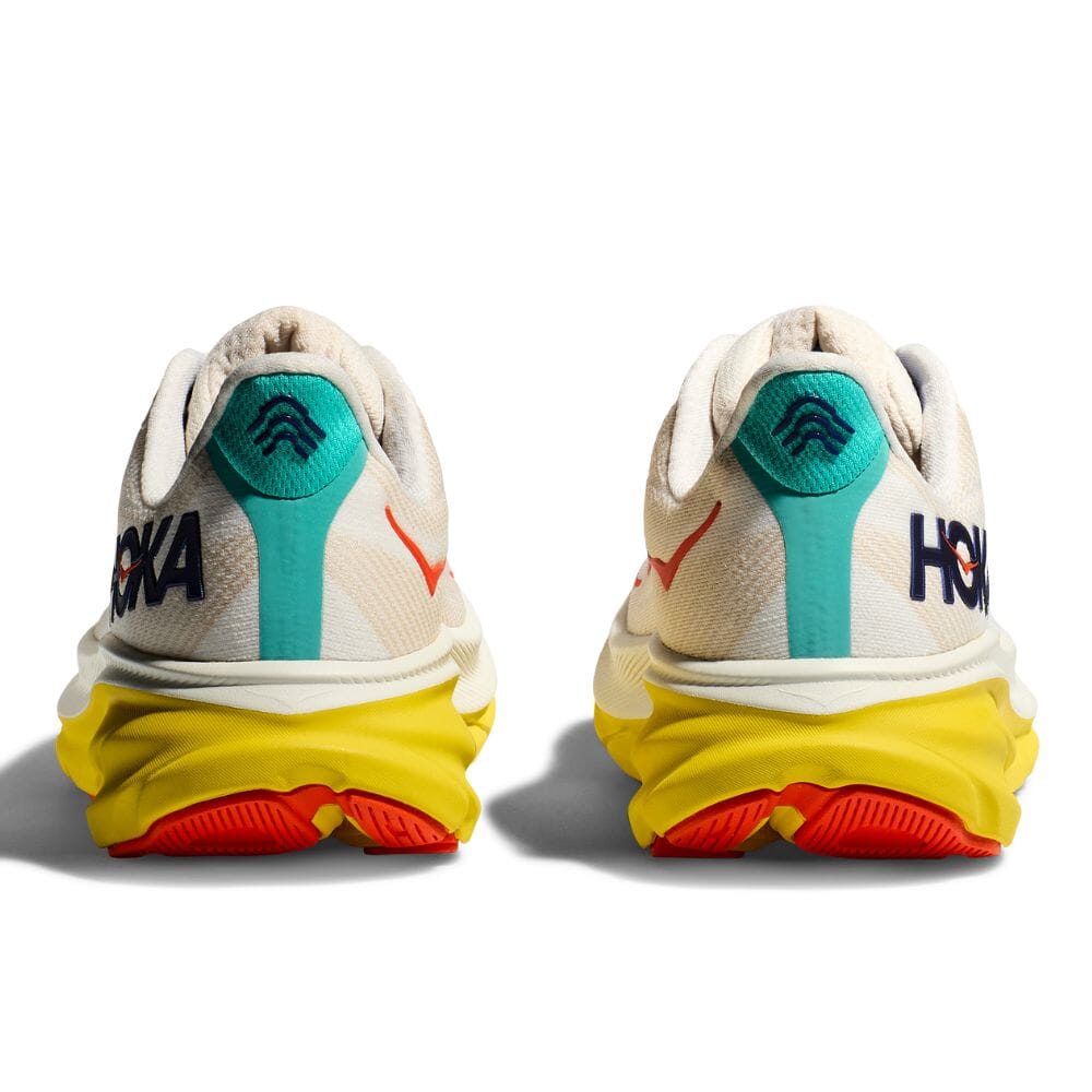 Hoka Men's Clifton 9 Men's Shoes - BlackToe Running#colour_eggnog-passion-fruit