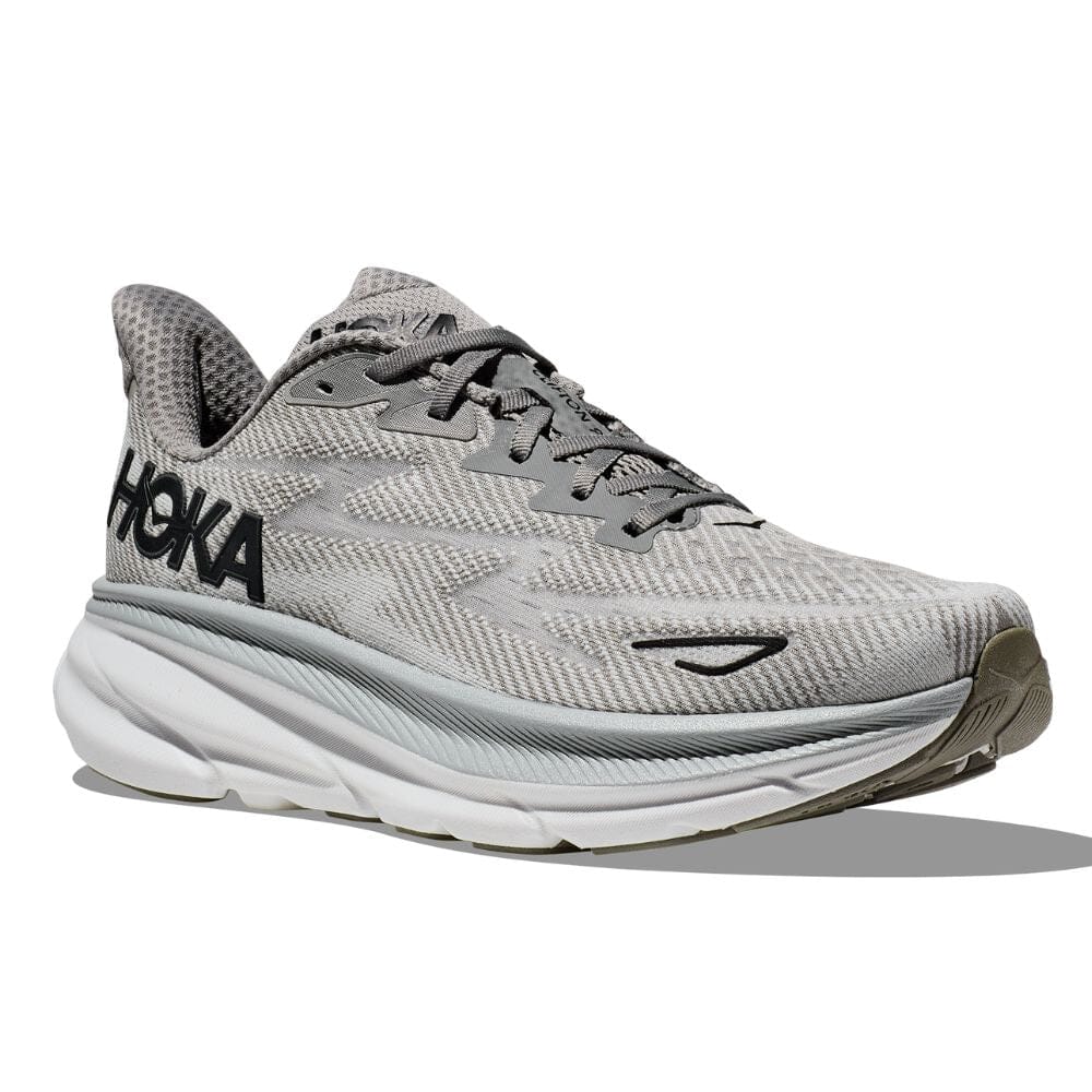 Hoka Men's Clifton 9 Men's Shoes - BlackToe Running#colour_harbor-mist-black