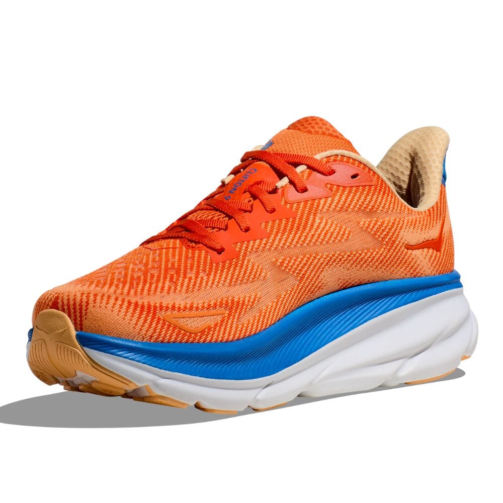 Hoka Men's Clifton 9 Men's Shoes - BlackToe Running#colour_vibrant-orange-impala