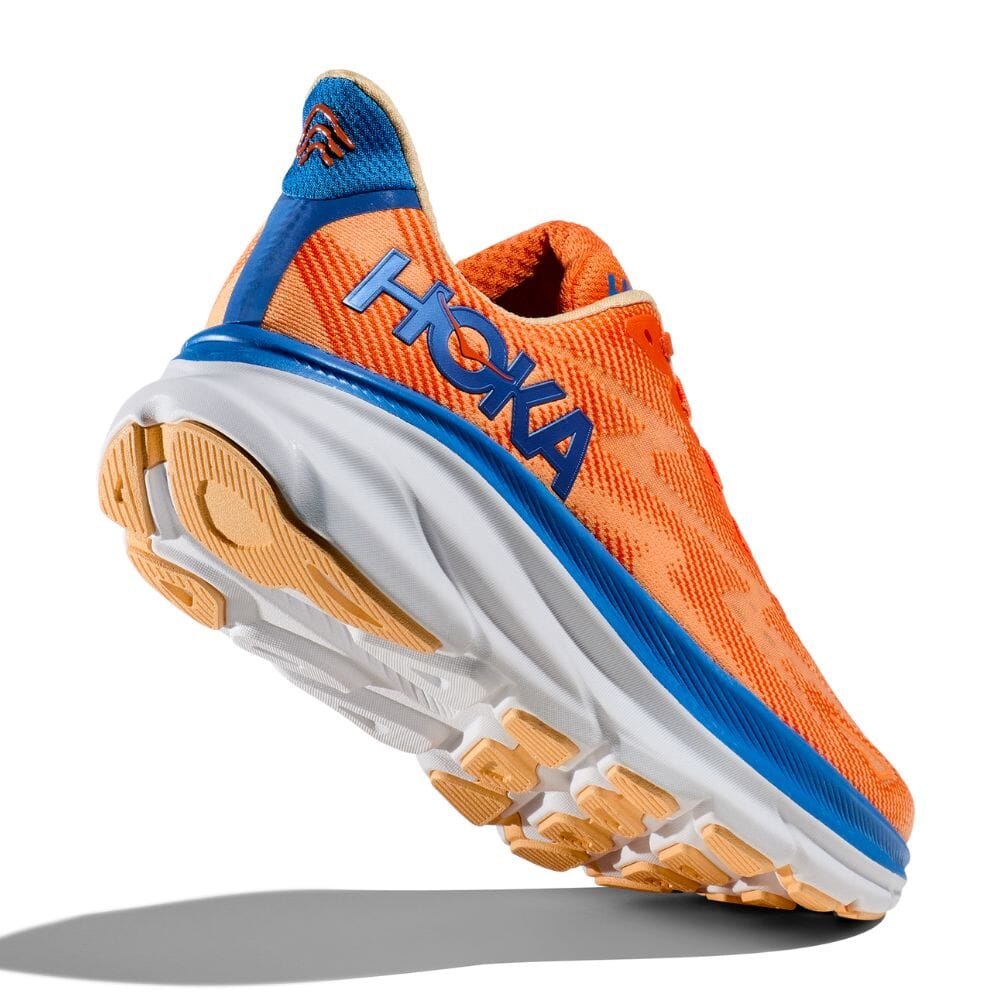Hoka Men's Clifton 9 Men's Shoes - BlackToe Running#colour_vibrant-orange-impala