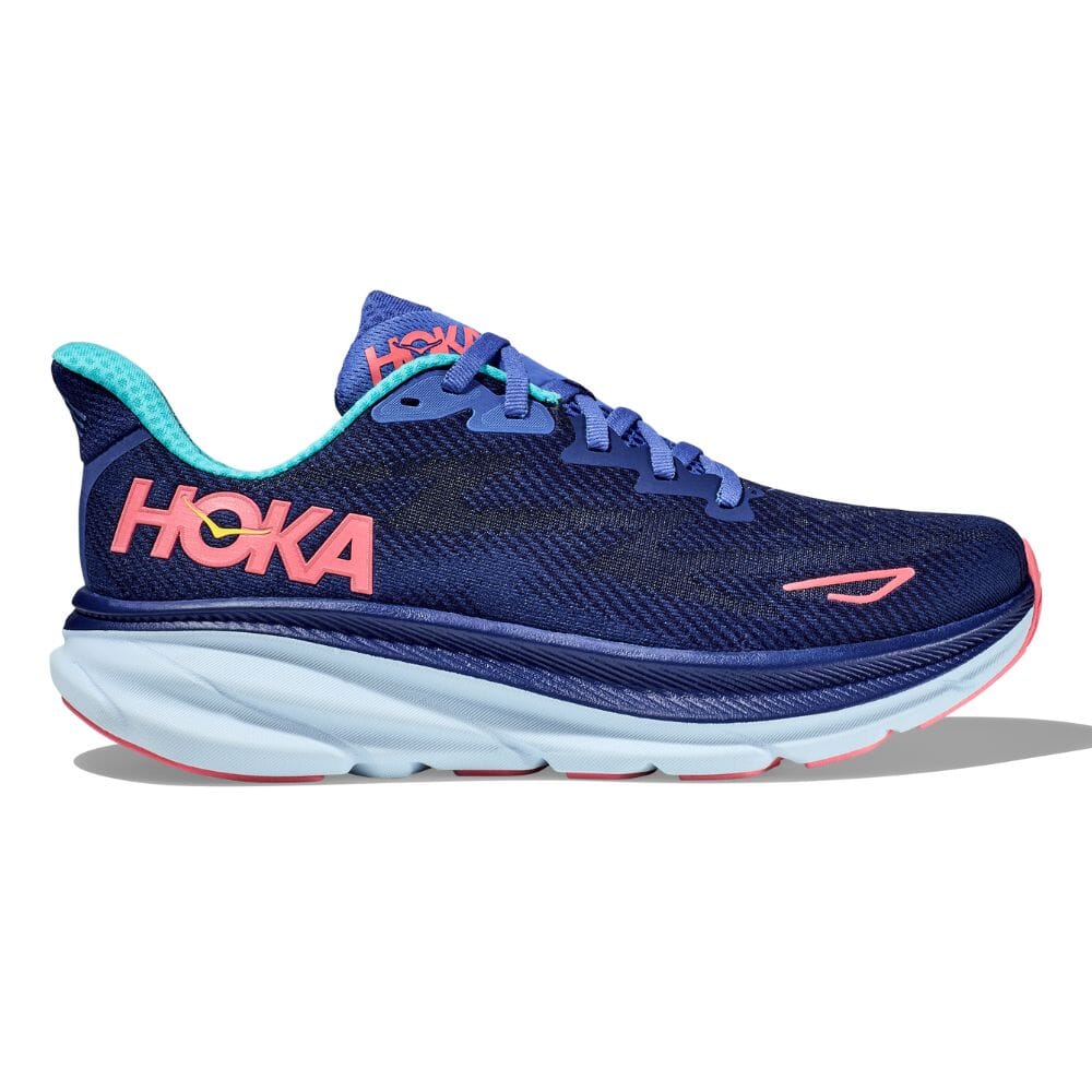 Hoka Women's Clifton 9 Women's Shoes - BlackToe Running#colour_bellwether-blue-ceramic