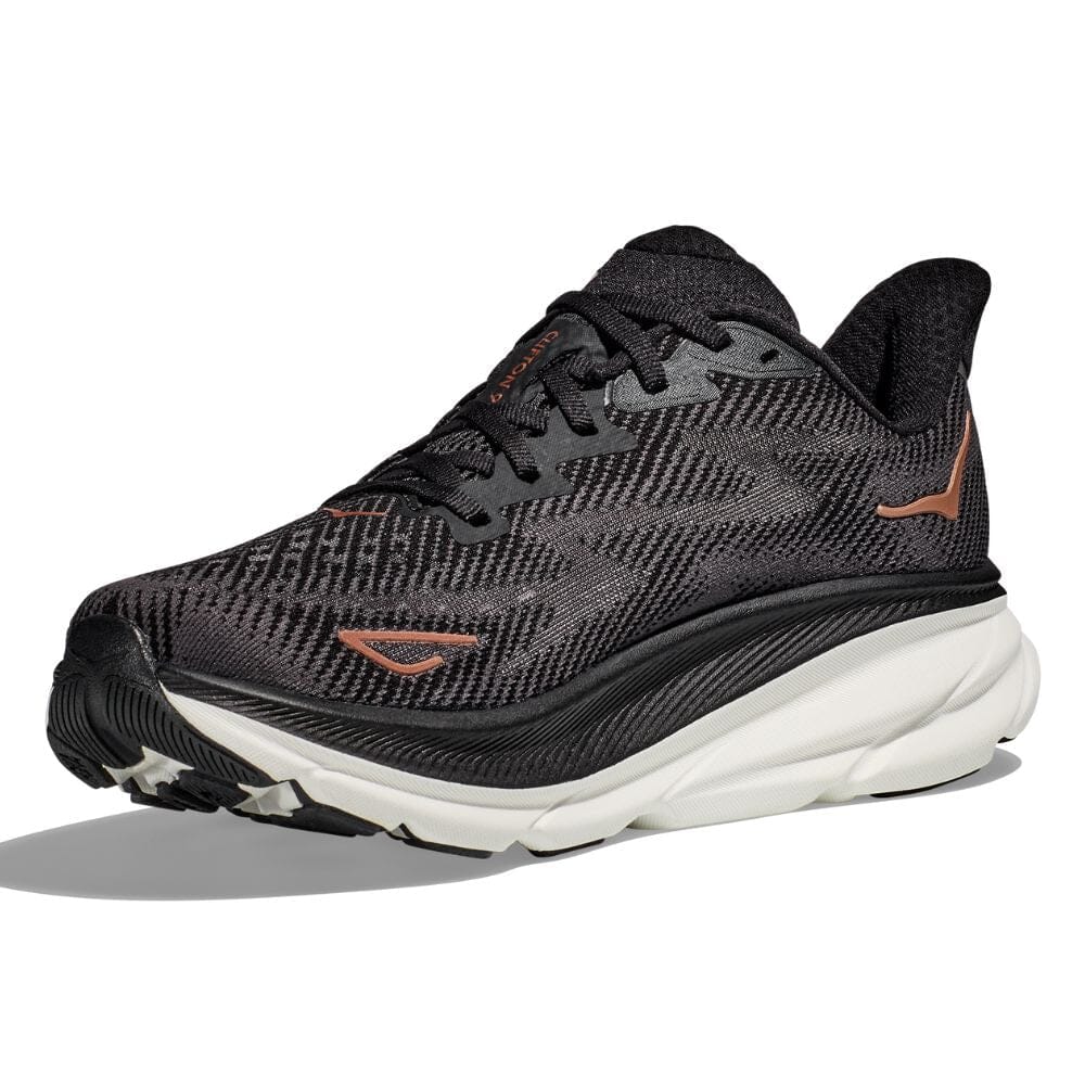 Hoka Women's Clifton 9 Women's Shoes - BlackToe Running#colour_black-copper