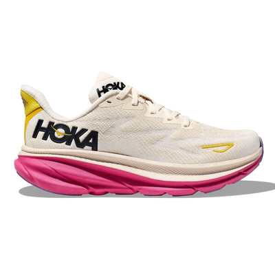 Hoka Women's Clifton 9 Women's Shoes - BlackToe Running#colour_eggnog-blanc-de-blanc