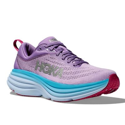 Hoka Women's Bondi 8 Women's Shoes - BlackToe Running#colour_chalk-violet-pastel-lilac