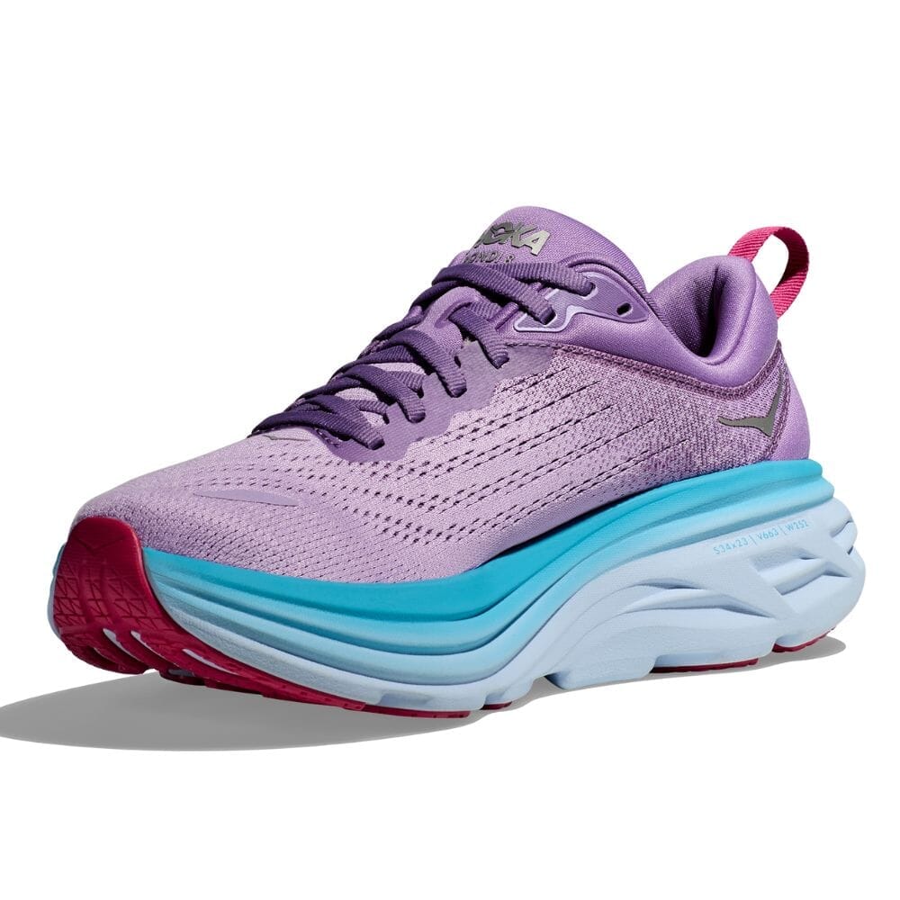 Hoka Women's Bondi 8 Women's Shoes - BlackToe Running#colour_chalk-violet-pastel-lilac