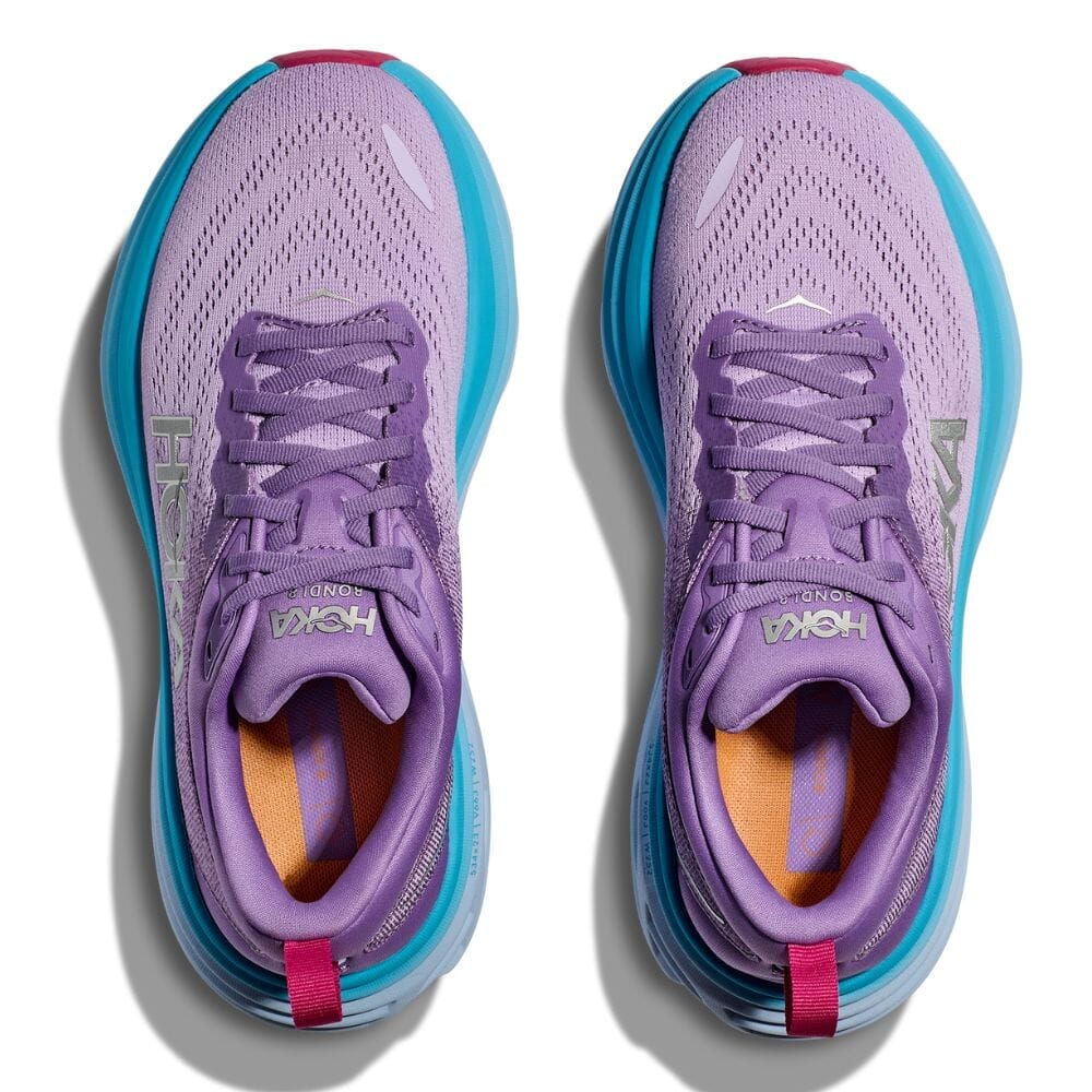 Hoka Women's Bondi 8 Women's Shoes - BlackToe Running#colour_chalk-violet-pastel-lilac
