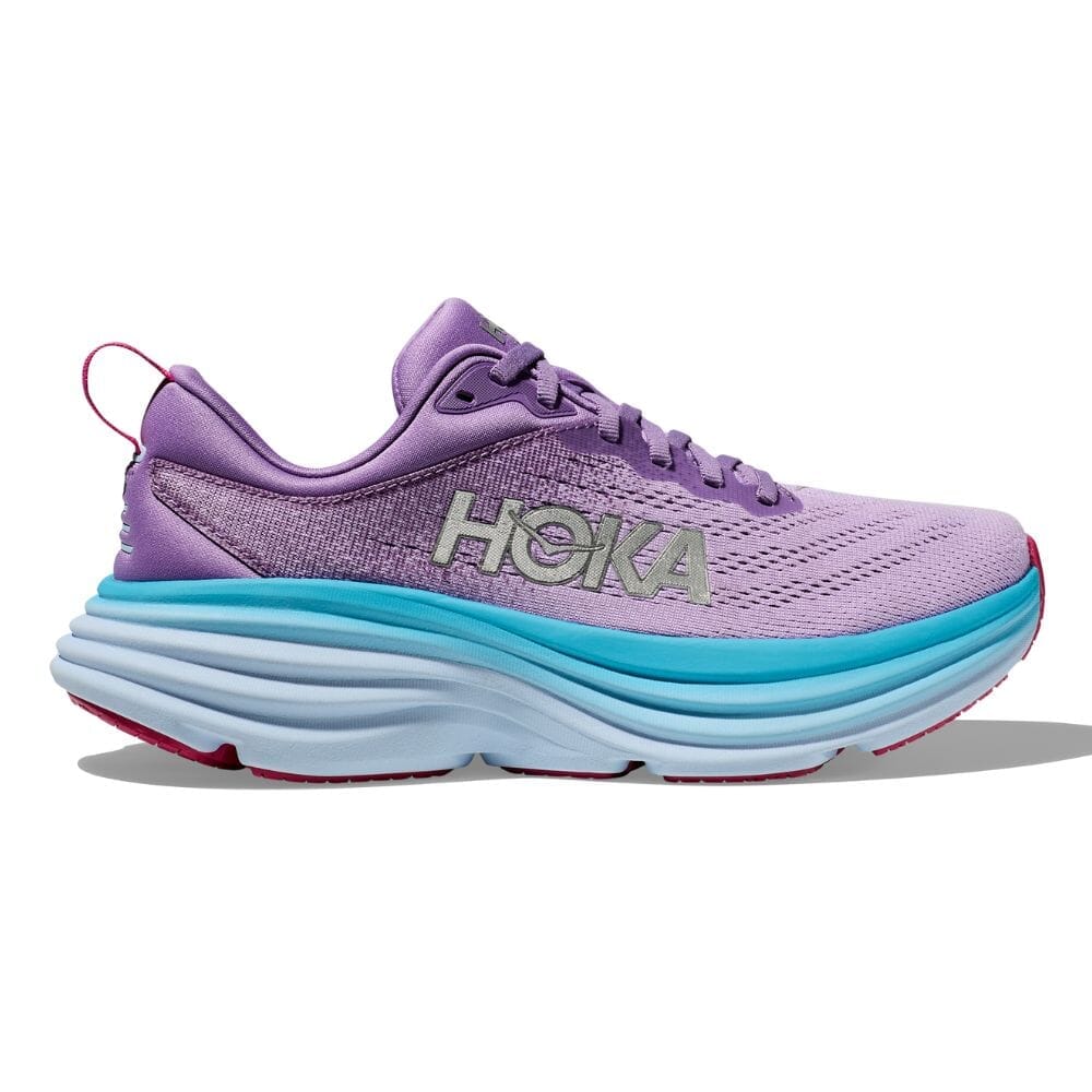 Hoka Women's Bondi 8 Women's Shoes - BlackToe Running#colour_chalk-violet-pastel-lilac