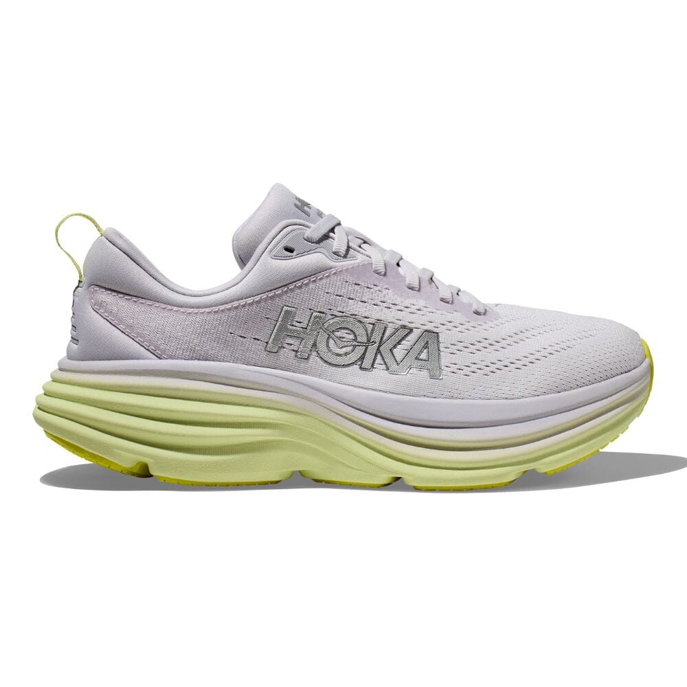 Hoka Women's Bondi 8 Women's Shoes - BlackToe Running#colour_nimbus-cloud-luminary-green