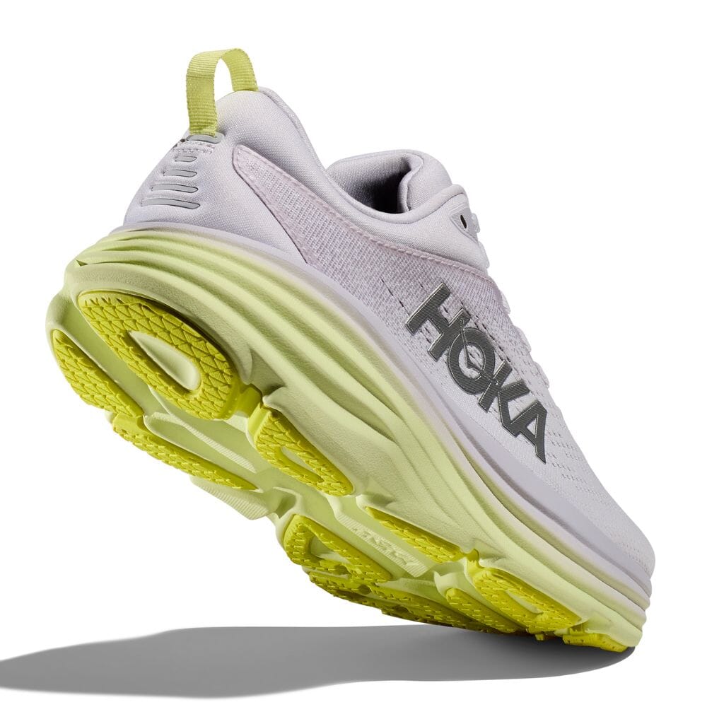 Hoka Women's Bondi 8 Women's Shoes - BlackToe Running#colour_nimbus-cloud-luminary-green