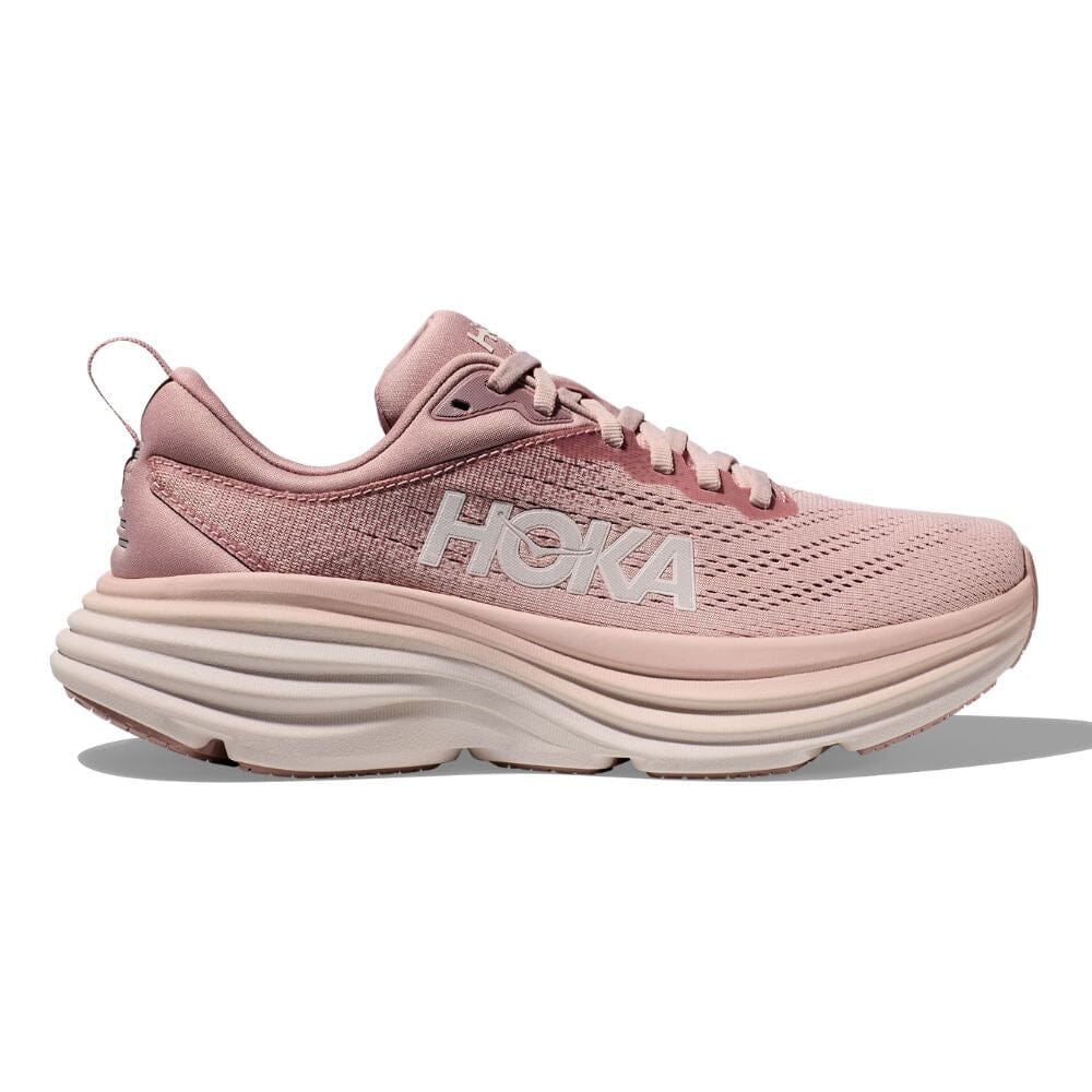 Hoka Women's Bondi 8 Women's Shoes - BlackToe Running#colour_pale-mauve-peach-whip