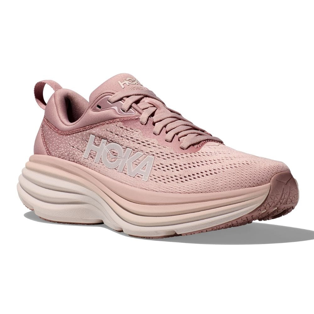 Hoka Women's Bondi 8 Women's Shoes - BlackToe Running#colour_pale-mauve-peach-whip