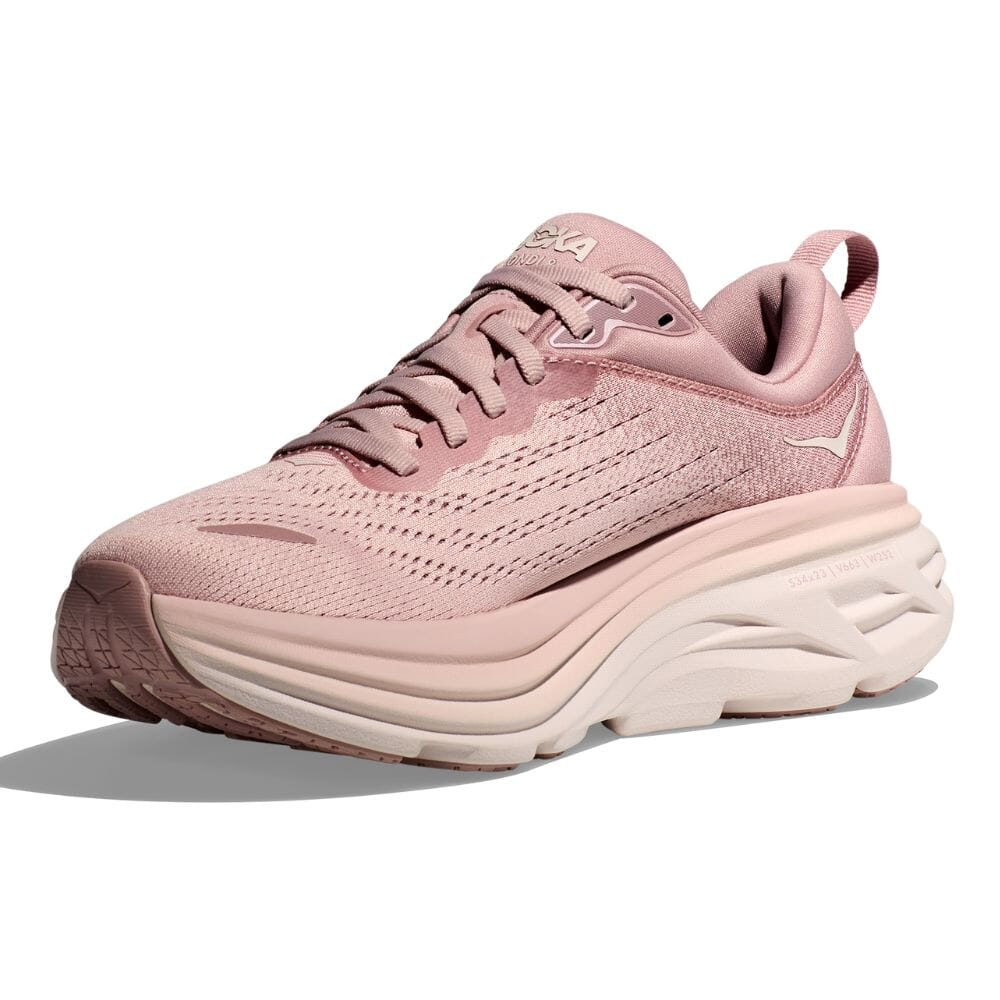 Hoka Women's Bondi 8 Women's Shoes - BlackToe Running#colour_pale-mauve-peach-whip