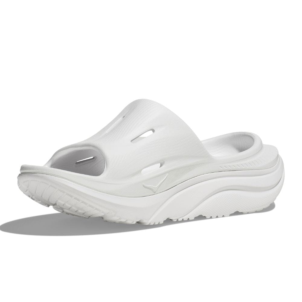 Hoka Ora Recovery Slide 3 - White & White - BlackToe Running#colour_white-white