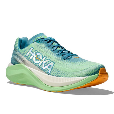 Hoka Men's Mach X Men's Shoes - BlackToe Running#colour_ocean-mist-lime-glow