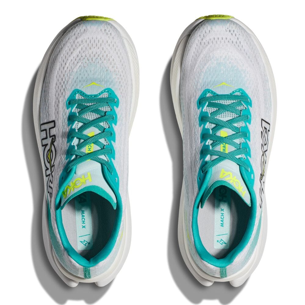 Hoka Men's Mach X Men's Shoes - BlackToe Running#colour_white-blue-glass