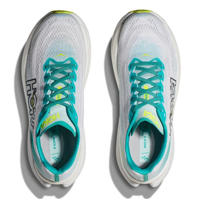 Hoka Men's Mach X Men's Shoes - BlackToe Running#colour_white-blue-glass