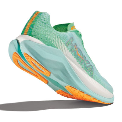 Hoka Women's Mach X Women's Shoes - BlackToe Running#colour_lime-glow-sunlit-ocean