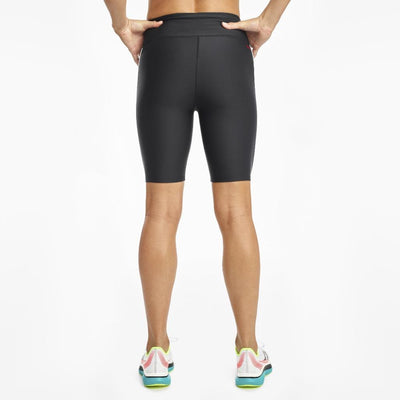 Saucony Women's Fortify 8" Biker Short Women's Shorts - BlackToe Running#colour_black