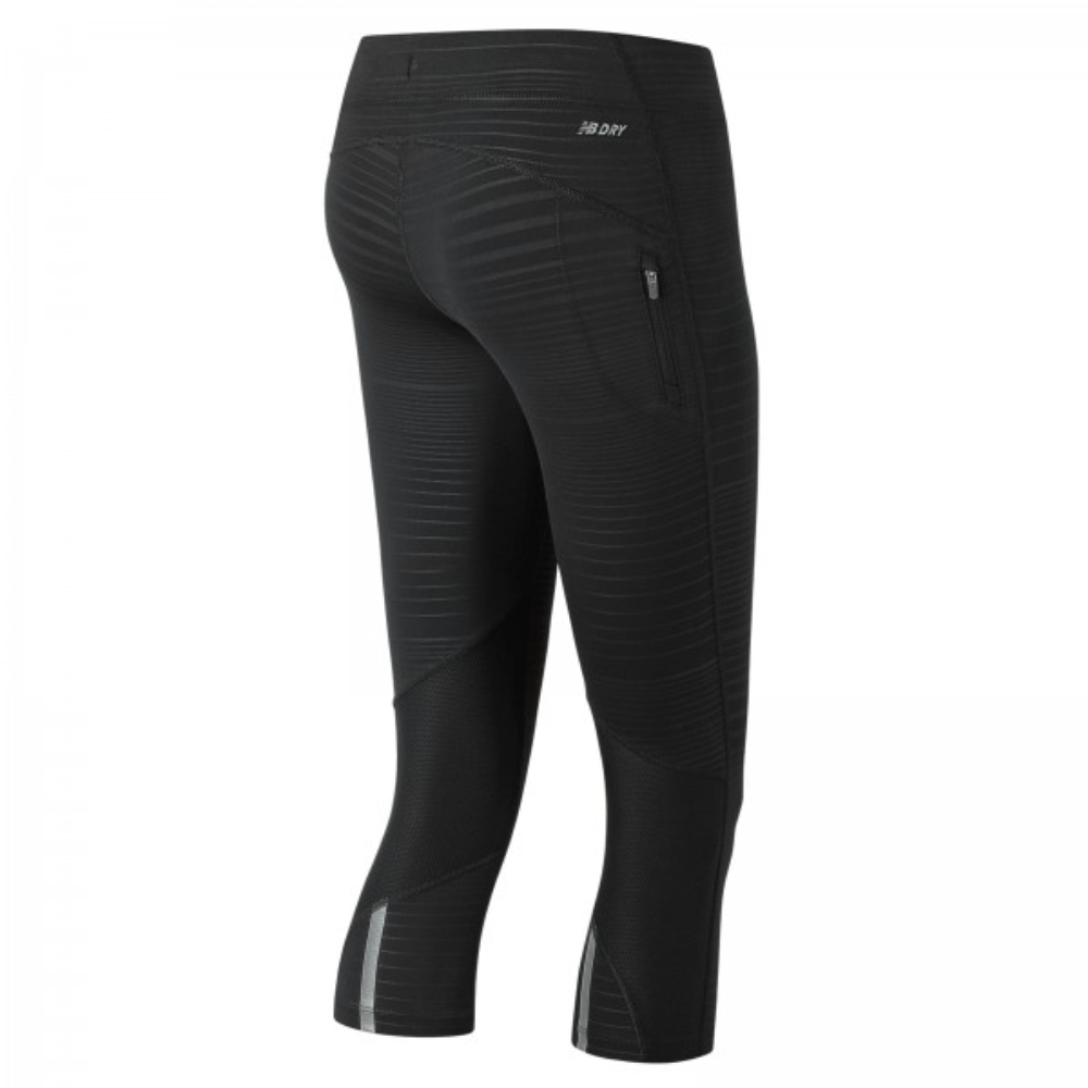 New Balance Women's Impact Print Capri Women's Tights - BlackToe Running -#colour_black