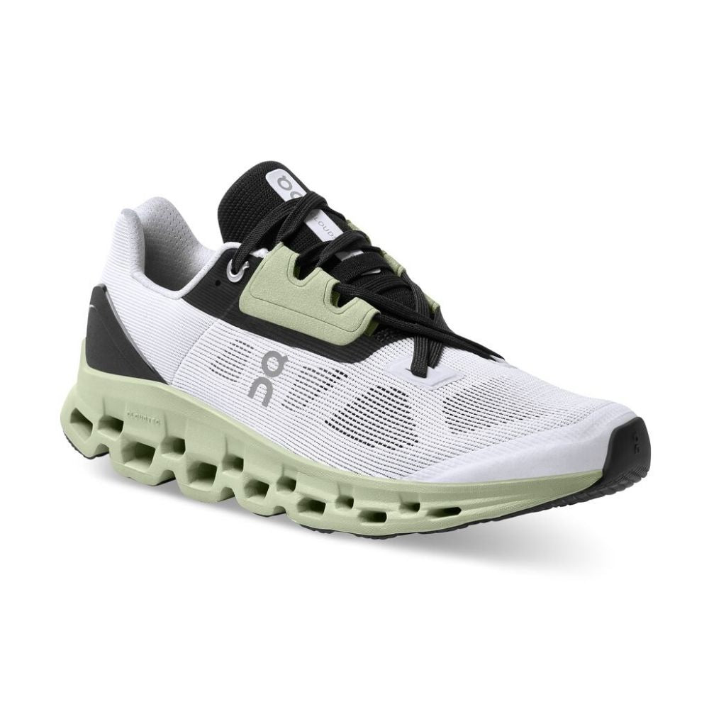 On Running Women's Cloudstratus - BlackToe Running#colour_white-black