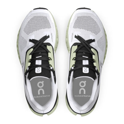 On Running Women's Cloudstratus - BlackToe Running#colour_white-black