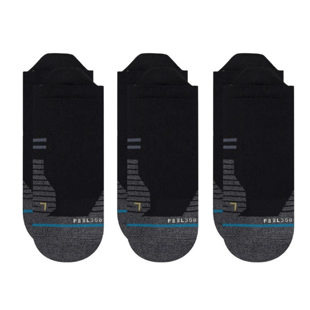 Stance Run Lite Tab St 3-Pack Socks - BlackToe Running#colour_black