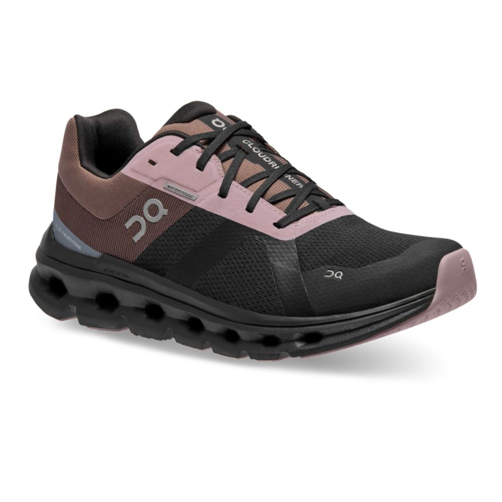 On Running Women's Cloudrunner Waterproof Women's Shoes - BlackToe Running#colour_black-grape