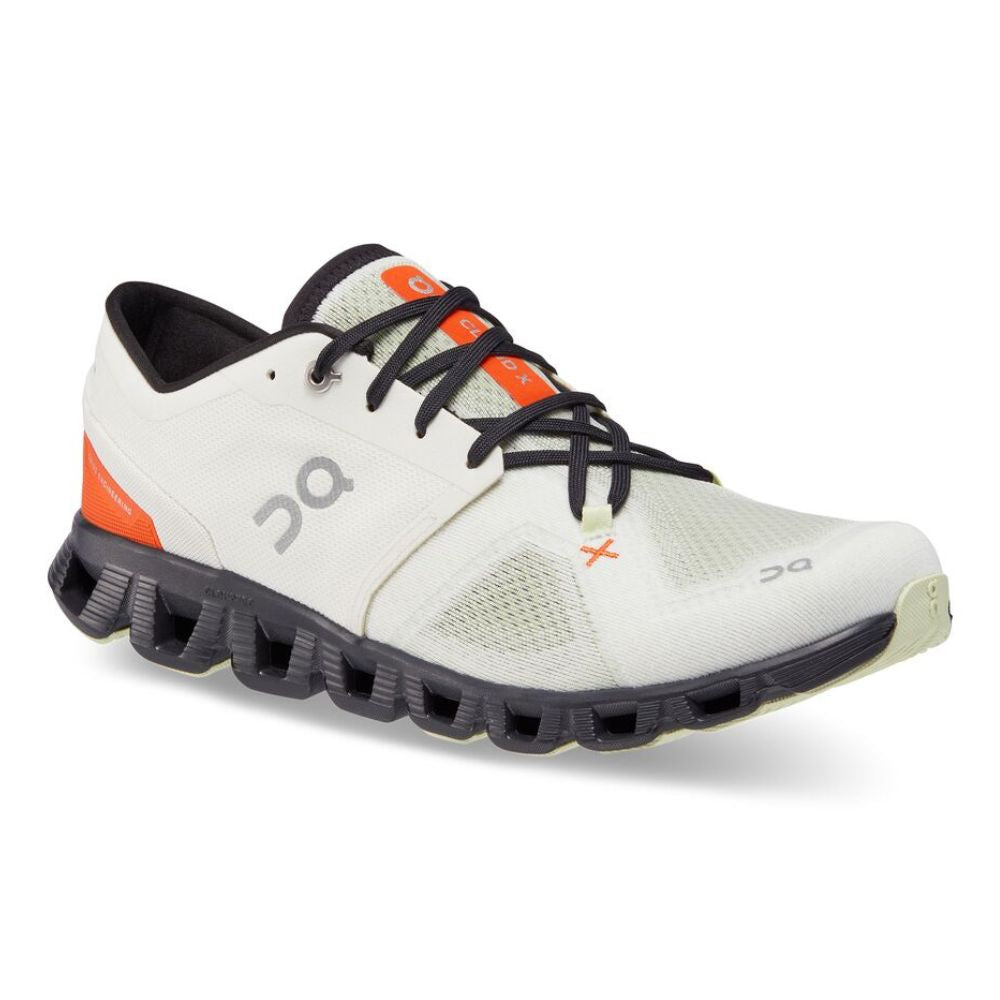 On Running Men's Cloud X 3 Men's Shoes - BlackToe Running#colour_ivory-flame