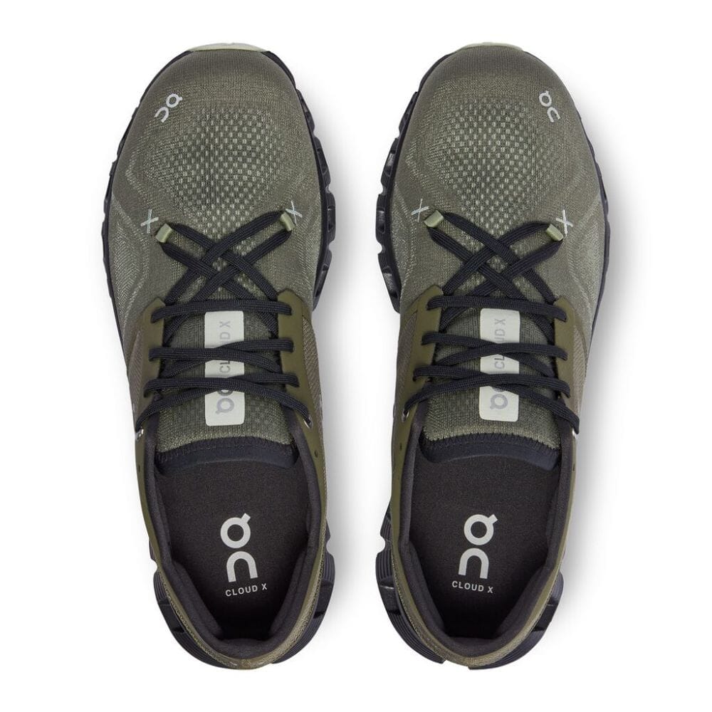 On Running Men's Cloud X 3 Men's Shoes - BlackToe Running#colour_olive-reseda