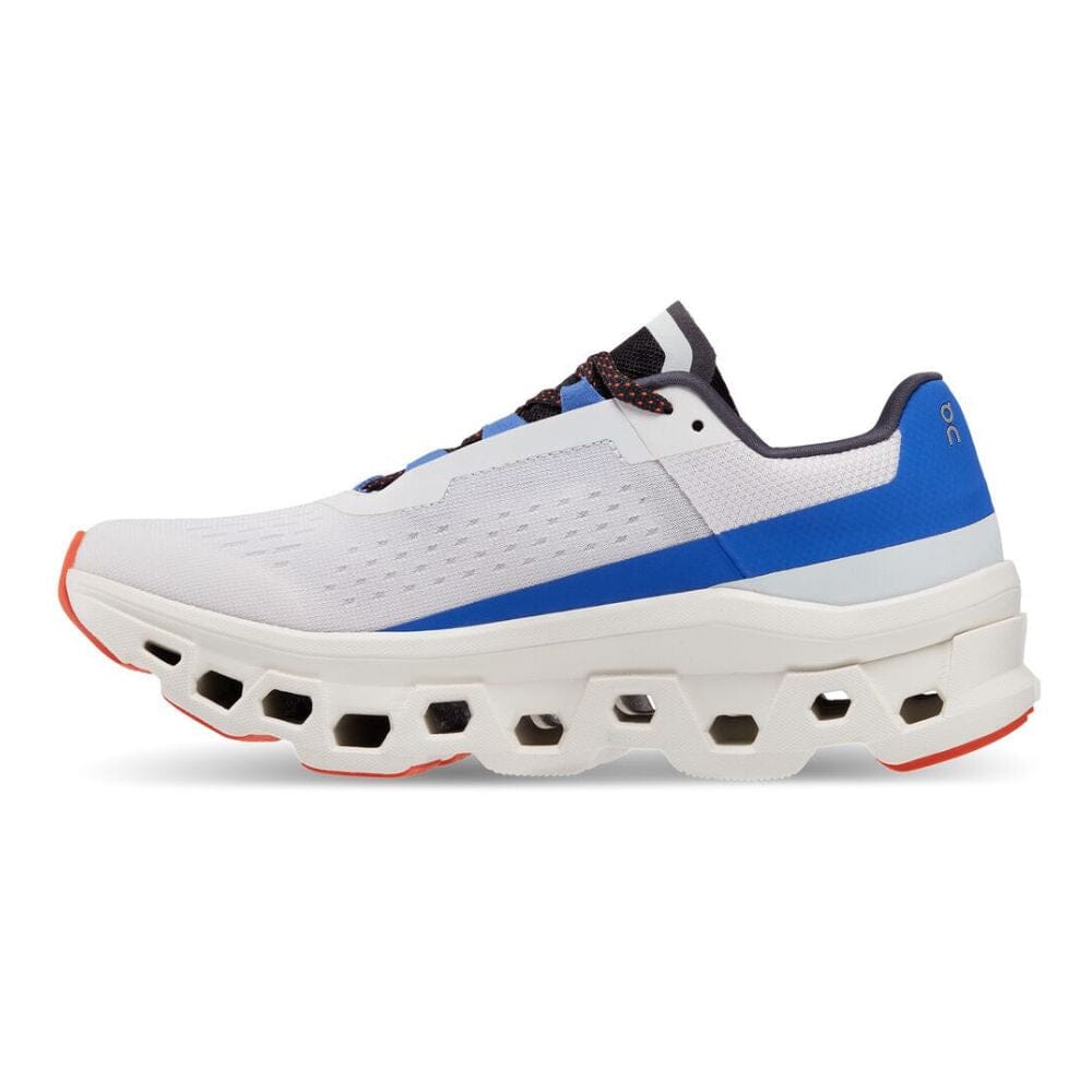 On Running Women's Cloudmonster Women's Shoes - BlackToe Running#colour_frost-cobalt