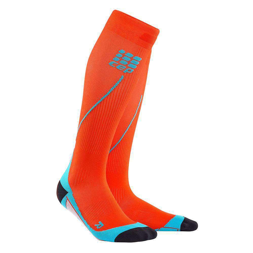 CEP Men’s Progressive Compression Run Sock Compression - BlackToe Running#colour_orange-with-blue