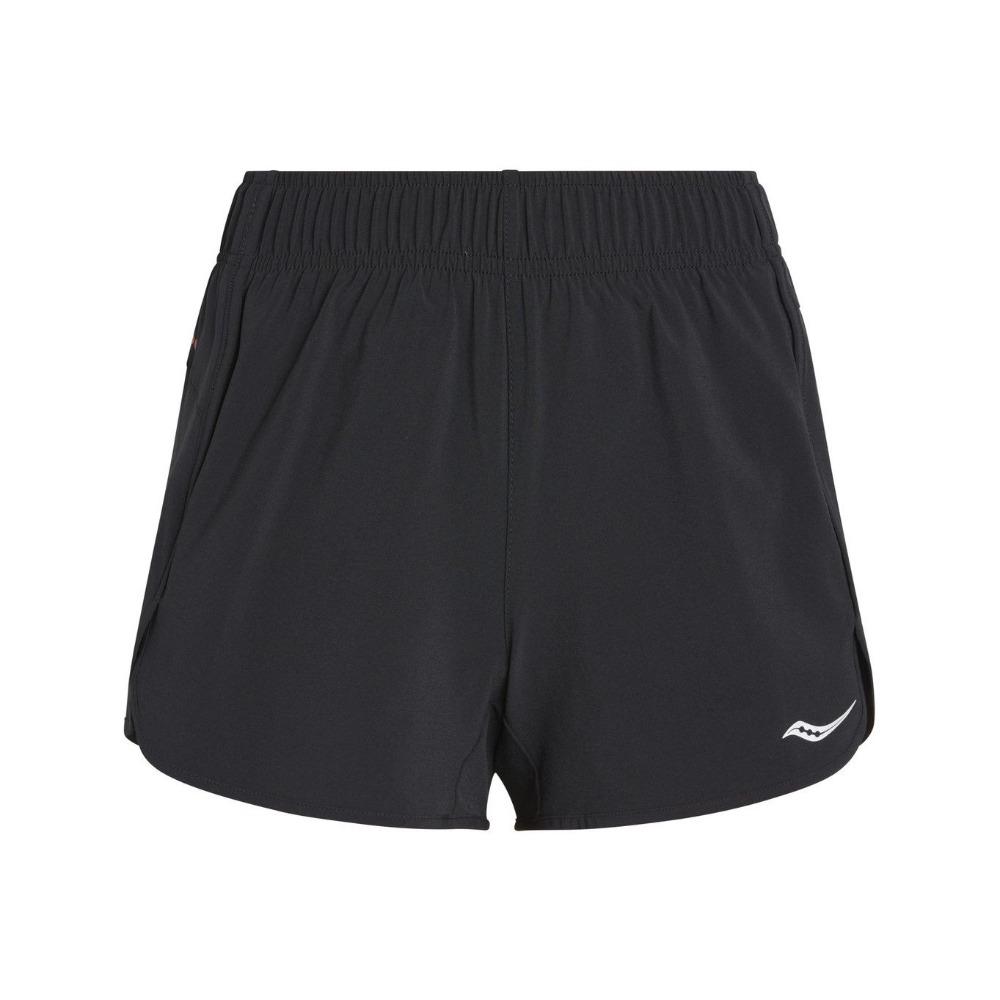 Saucony Women's Outpace 3" Short Women's Shorts - BlackToe Running - Extra Small