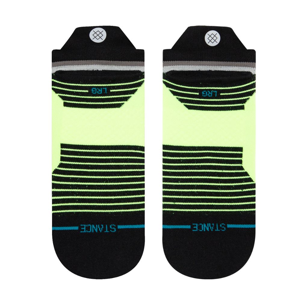 Stance Run Maxed Ultralight Cushion Tab Socks - BlackToe Running#colour_neon-yellow