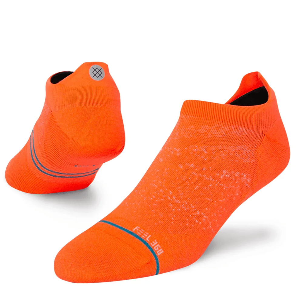 Stance Run Ultra Ultralight Cushion Tab Socks - BlackToe Running#colour_coral