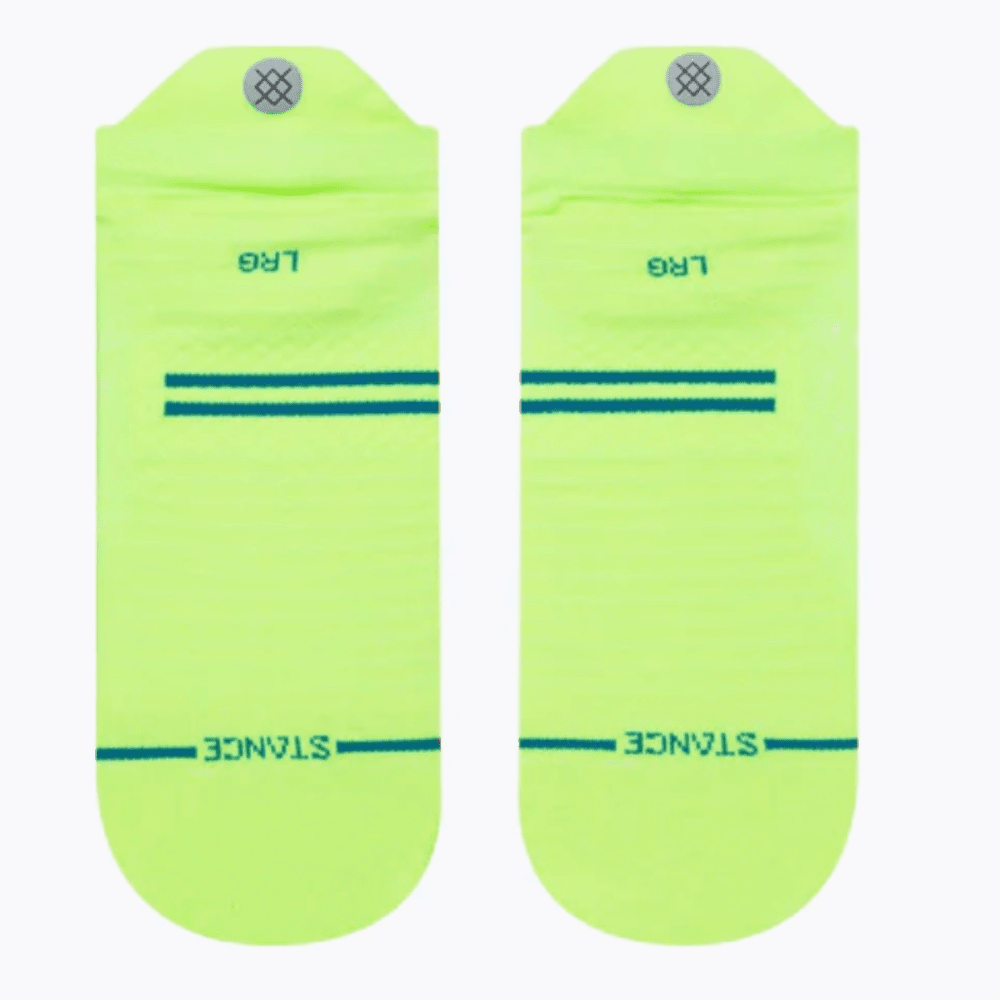 Stance Run Ultra Ultralight Cushion Tab Socks - BlackToe Running#colour_volt