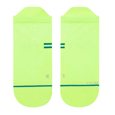 Stance Run Ultra Ultralight Cushion Tab Socks - BlackToe Running#colour_volt