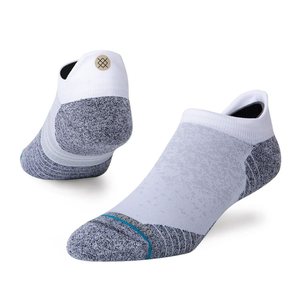 Stance Run Light Cushion Tab Socks - BlackToe Running#colour_white-grey